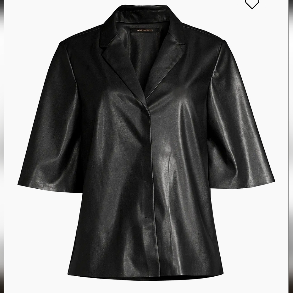 Kobi HalperinLeslie Faux Leather Blouse